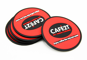 環(huán)保PVC滴膠廣告杯墊定制廠家