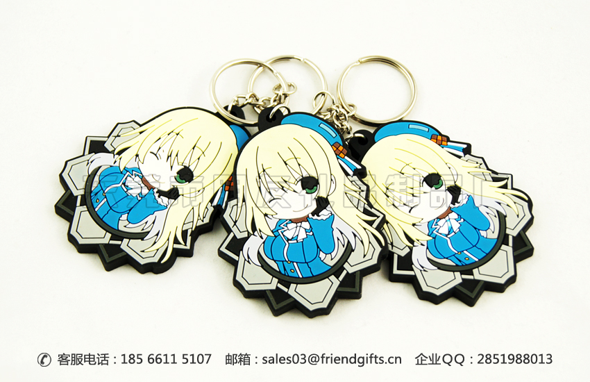 東莞量身定制3d立體軟膠鑰匙扣、pvc軟膠廣告鑰匙扣工廠
