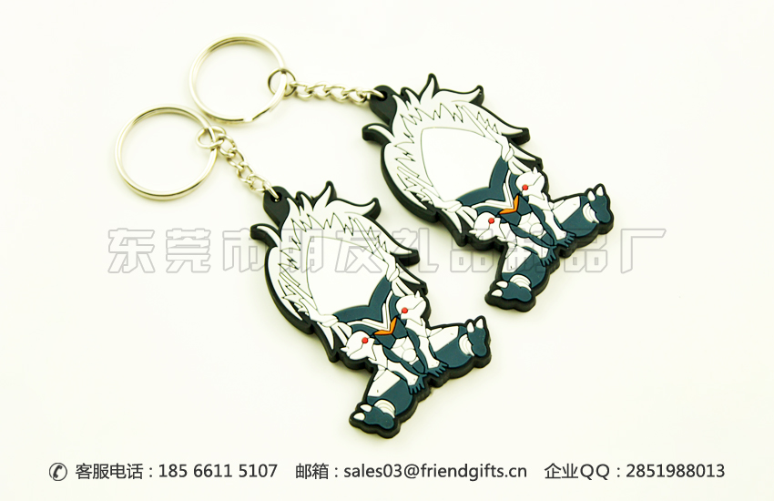 量身定做卡通動(dòng)物pvc鑰匙扣、pvc塑料鑰匙扣工廠