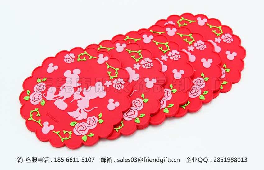 東莞訂制迪士尼硅膠杯墊、pvc軟膠杯墊工廠