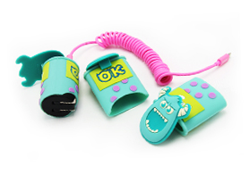 皮克斯卡通人物硅膠蘋果充電頭保護套