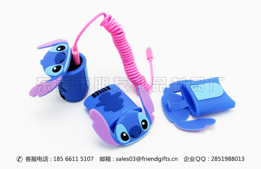 來圖來樣量身定制迪士尼公仔手機充電頭保護套、手機充電插頭硅膠套廠家