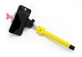 迪士尼維尼帶線卡通自拍神器桿定做