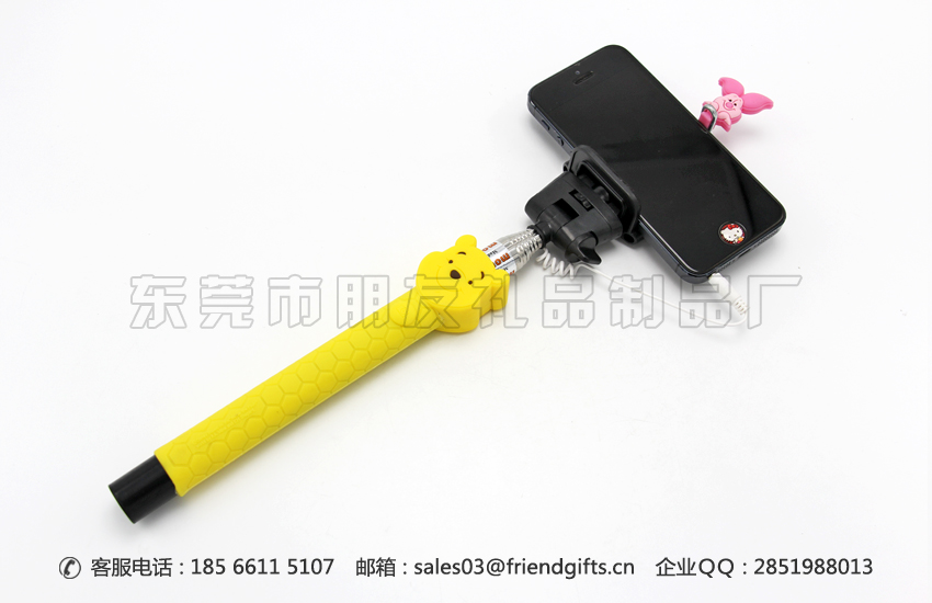 來圖來樣定做迪士尼潮人卡通自拍神器、硅膠手柄自拍神器工廠