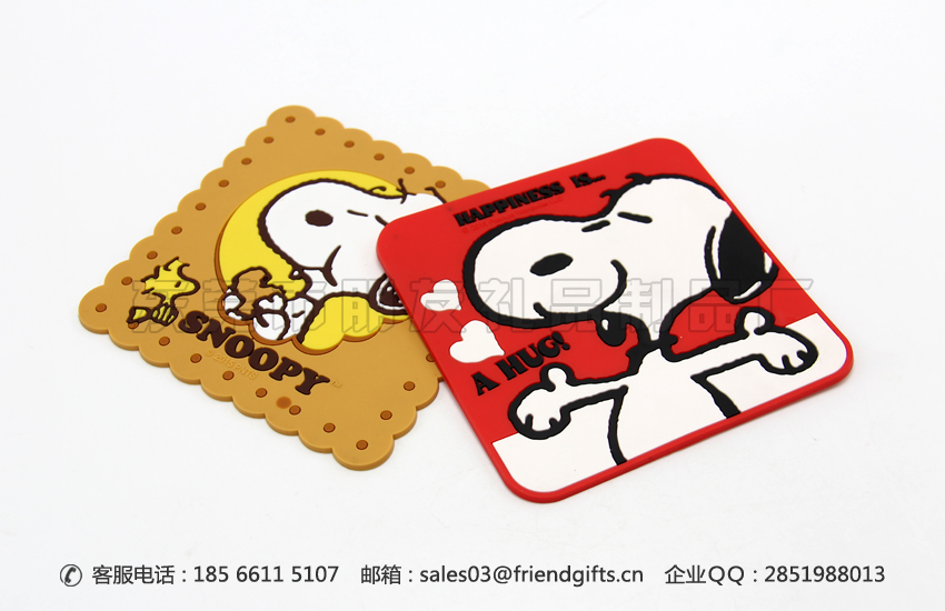 專業(yè)史努比(Snoopy)PVC軟膠杯墊定做廠家