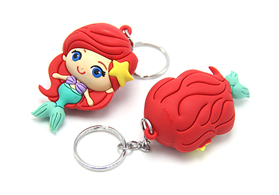 迪士尼公主人物軟膠3dpvc鑰匙扣定做