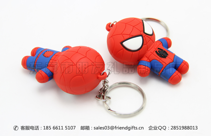 量身定制創(chuàng)意立體卡通硅膠鑰匙扣、3d立體卡通鑰匙扣工廠