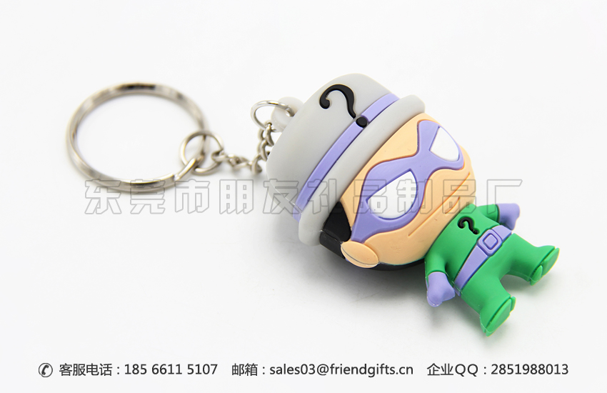 專業(yè)定制生產(chǎn)立體pvc公仔鑰匙扣、矽膠人物立體鑰匙扣廠家