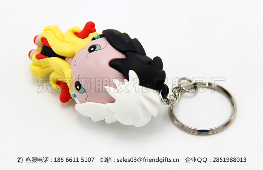 來圖來樣量身定制立體pvc公仔鑰匙扣、立體卡通動物鑰匙扣廠家